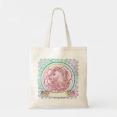 Roze Dame Eenhoorn Tote Bag (Achterkant)
