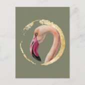 Roze dame | Illustratie Waterverf Flamingo Bird Briefkaart (Voorkant)
