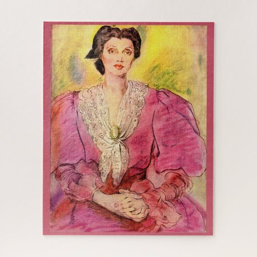 roze dame legpuzzel (Verticaal)