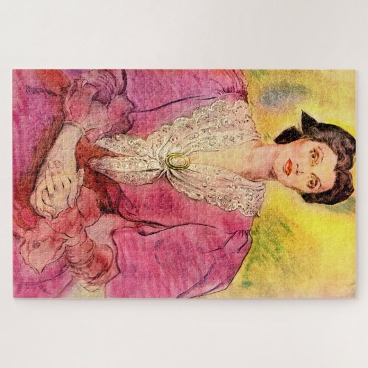 roze dame legpuzzel (Horizontaal)