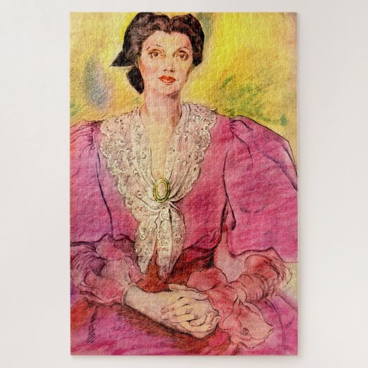 roze dame legpuzzel (Verticaal)