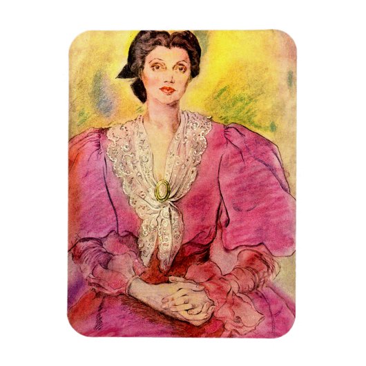 roze dame magneet (Verticaal)