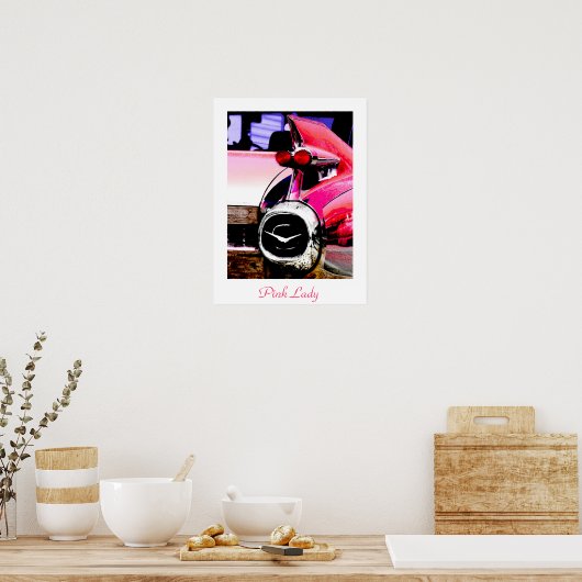 Roze dame poster (Keuken)