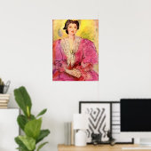 roze dame poster (Thuiskantoor)