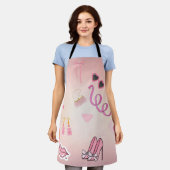 Roze Dame Schort (Gedragen)