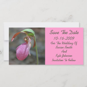 Roze dame Slipper Floral Wedding Save the Date