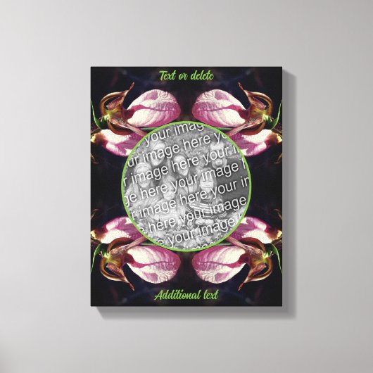 Roze Dame Slipper Orchid Creëer Uw Eigen Foto Canvas Afdruk (Voorkant)