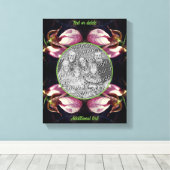 Roze Dame Slipper Orchid Creëer Uw Eigen Foto Canvas Afdruk (Insitu (Houten vloer))