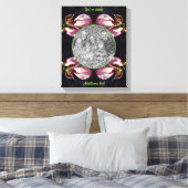 Roze Dame Slipper Orchid Creëer Uw Eigen Foto Canvas Afdruk (Insitu (Slaapkamer))