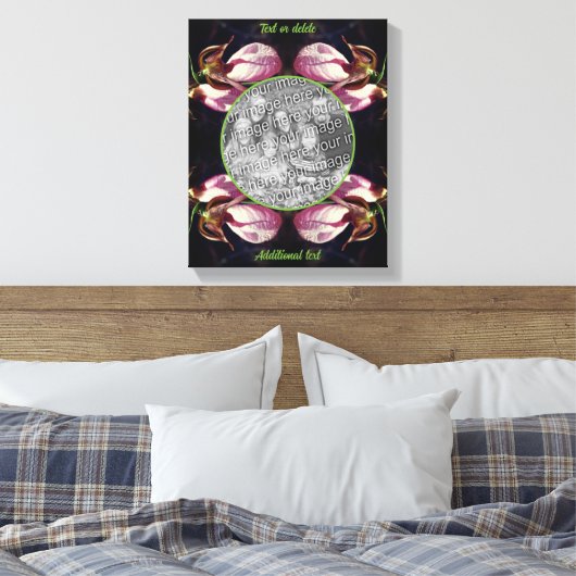 Roze Dame Slipper Orchid Creëer Uw Eigen Foto Canvas Afdruk (Insitu (Slaapkamer))