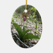 Roze dame slipper Orchid Keramisch Ornament (Voorkant)