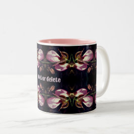 Roze Dame Slipper Orchidee Abstract gepersonalisee Tweekleurige Koffiemok