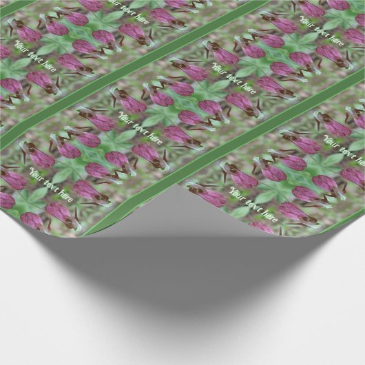 Roze Dame Slipper Orchidee Bloem Paar Gepersonalis Cadeaupapier (Hoek)