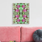 Roze Dame Slipper Orchidee Flower Pair Abstract Canvas Afdruk (Insitu (Woonkamer))