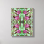 Roze Dame Slipper Orchidee Flower Pair Abstract Canvas Afdruk (Voorkant)