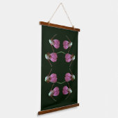 Roze Dame Slipper Orchidee Flower Pair Abstract Hangend Wandkleed (Gebogen)