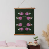 Roze Dame Slipper Orchidee Flower Pair Abstract Hangend Wandkleed (Slaapkamer)