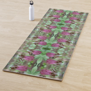 Roze Dame Slipper Orchidee Flower Pair Abstract Yogamat
