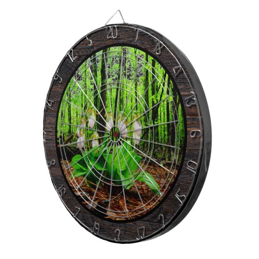 Roze Dame Slipper wilde Orchidee Dartbord (Voorkant Rechts)