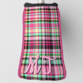Roze Dame Slipper Wildflower Plaid Roze en Zwart Golfheadcover (Draai 90)