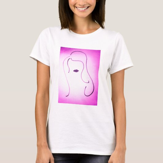 Roze dame t-shirt (Voorkant)