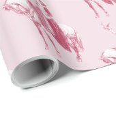  Roze Dame Te Paard Met Falcon Cadeaupapier (Rol Hoek)