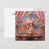 Roze Dame Verjaardagsfeestje Kaart (Voorkant / Achterkant)