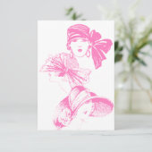  roze dames Blank Pet Kaart (Staand voorkant)