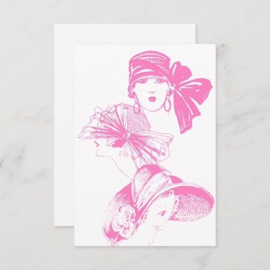  roze dames Blank Pet Kaart (Voorkant / Achterkant)