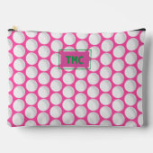 Roze Dames Golf INITIALEN Groen Preppy Fun Etui (Voorkant)