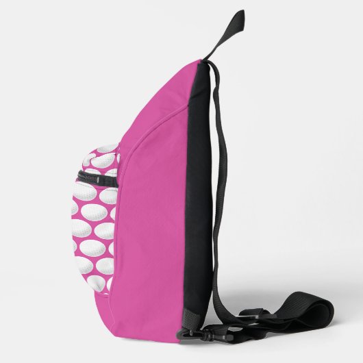 Roze Dames Golf INITIALEN Groen Preppy Fun Sling Bag (Rechts)