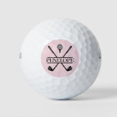 Roze Dames Golf Naam Golfballen (Voorkant)
