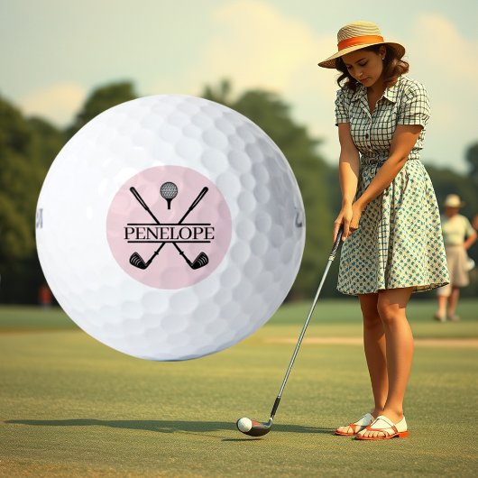 Roze Dames Golf Naam Golfballen