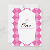 Roze dames Golf Party Argyle Kaart (Voorkant)