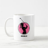 Roze Dames Golf Silhouet Koffiemok (Links)