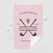Roze Dames Golfclub Naam Golfhanddoek (Insitu)