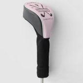 Roze Dames Golfclub Naam Golfheadcover (Schuin)