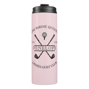 Roze Dames Golfclub Naam Thermosbeker