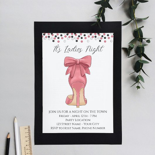 Roze Dames Nacht Bachelorette Party uitnodiging