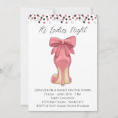 Roze Dames Nacht Bachelorette Party uitnodiging (Voorkant)