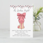Roze Dames Nacht Bachelorette Party uitnodiging (Staand voorkant)