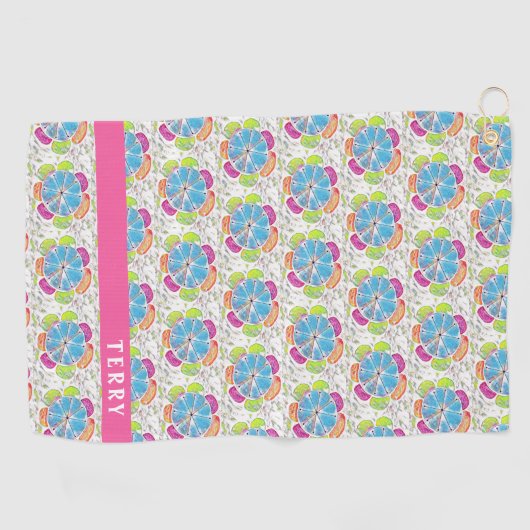  roze dames op maat golfhanddoek (Horizontaal)