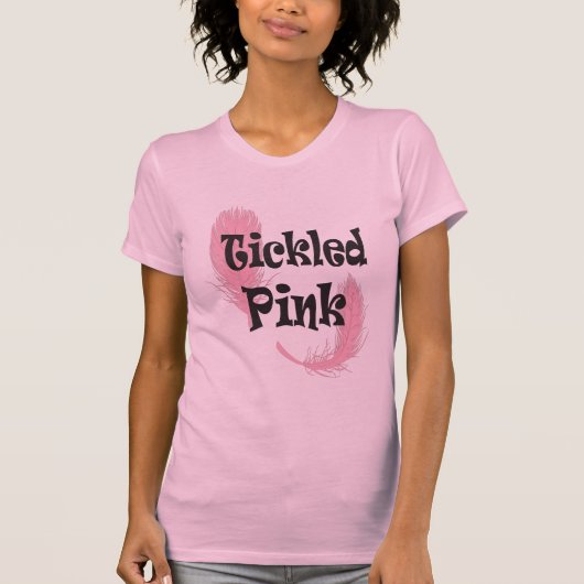 Roze dames T-shirt met kikkeld roze (Voorkant)