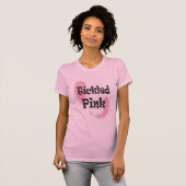 Roze dames T-shirt met kikkeld roze (Voorkant volledig)