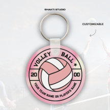 Roze Dames Volleybal Cadeau Souvenir Sleutelhanger