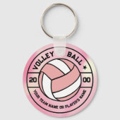 Roze Dames Volleybal Cadeau Souvenir Sleutelhanger (Voorkant)