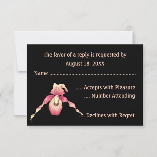 Roze Damesorchidee RSVP Kaarten Kaartje (Voorkant)