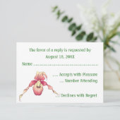 Roze Damespantoffel Orchidee RSVP Kaarten Kaartje (Staand voorkant)