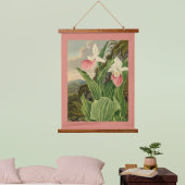 Roze Damespantoffel Oude Bloem Orchidee Botanisch Hangend Wandkleed