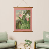 Roze Damespantoffel Oude Bloem Orchidee Botanisch Hangend Wandkleed